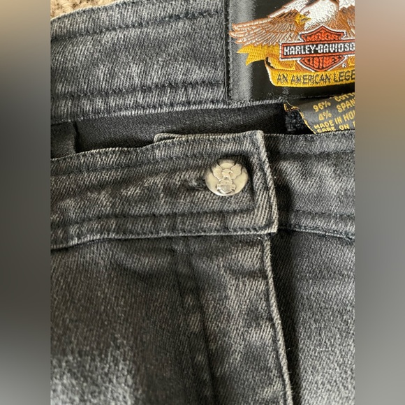 Harley‎ Davidson hi rise 10 skinny denim jeans biker grunge womens motorcycle - Picture 8 of 9